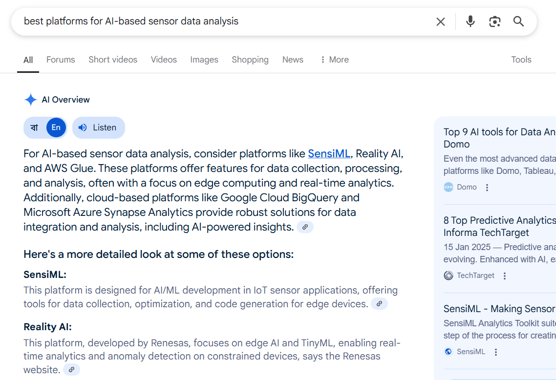 InnovationForU AI Sensor Data Google Search for Quiz