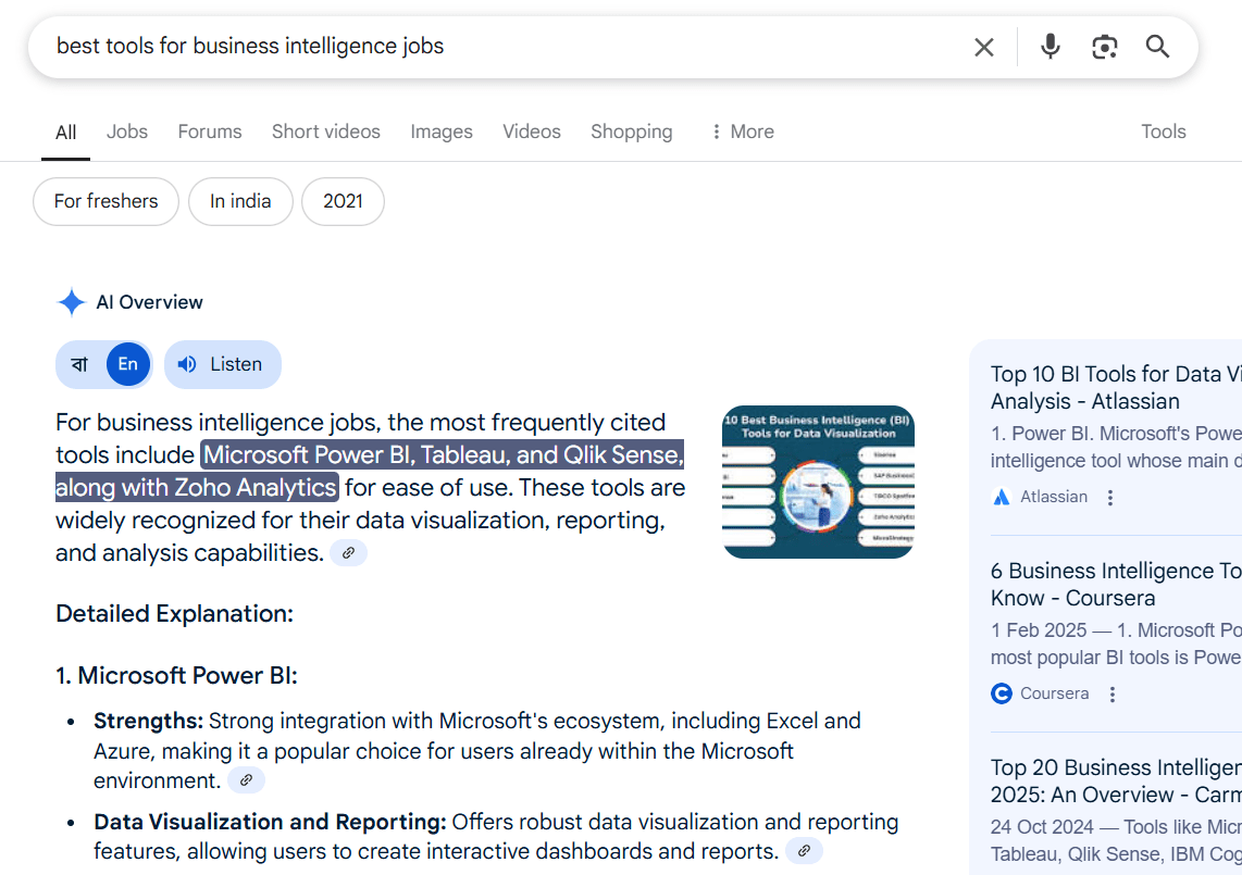 InnovationForU Business Intelligence Google Search for Quiz