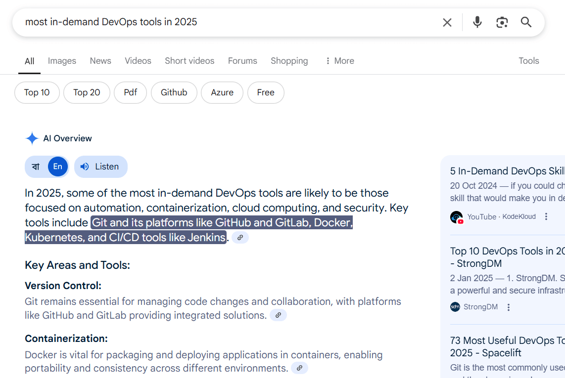InnovationForU Devops Google Search for Quiz