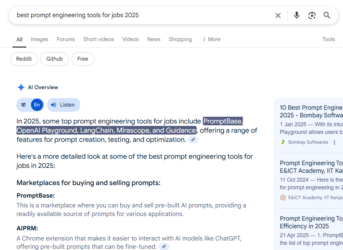 InnovationForU Prompt Engineering Google Search for Quiz