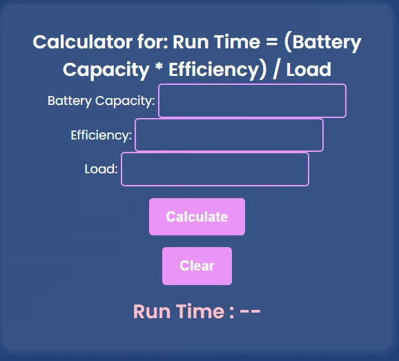InnovationForU Battery-Run-Time-Calculator