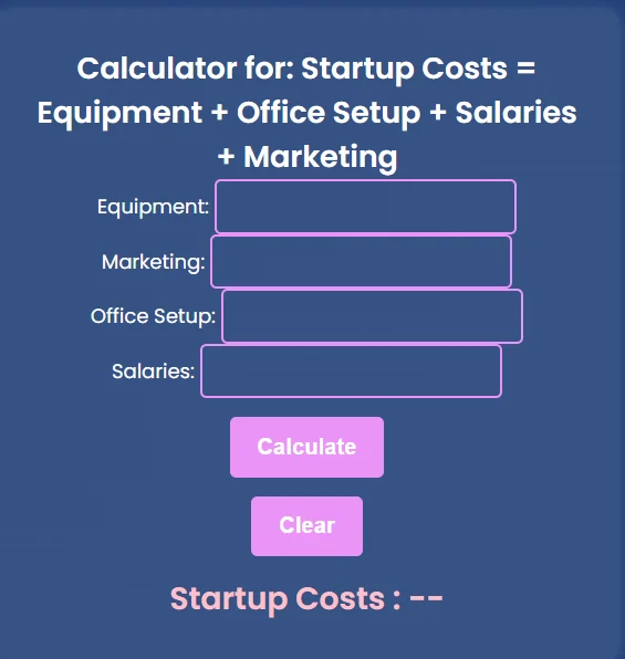 InnovationForU Startup-Costs-Operational-Burn-Calculator